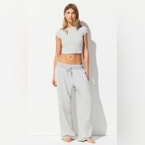 SKIMS Light Heather Gray Wide Leg Pants M